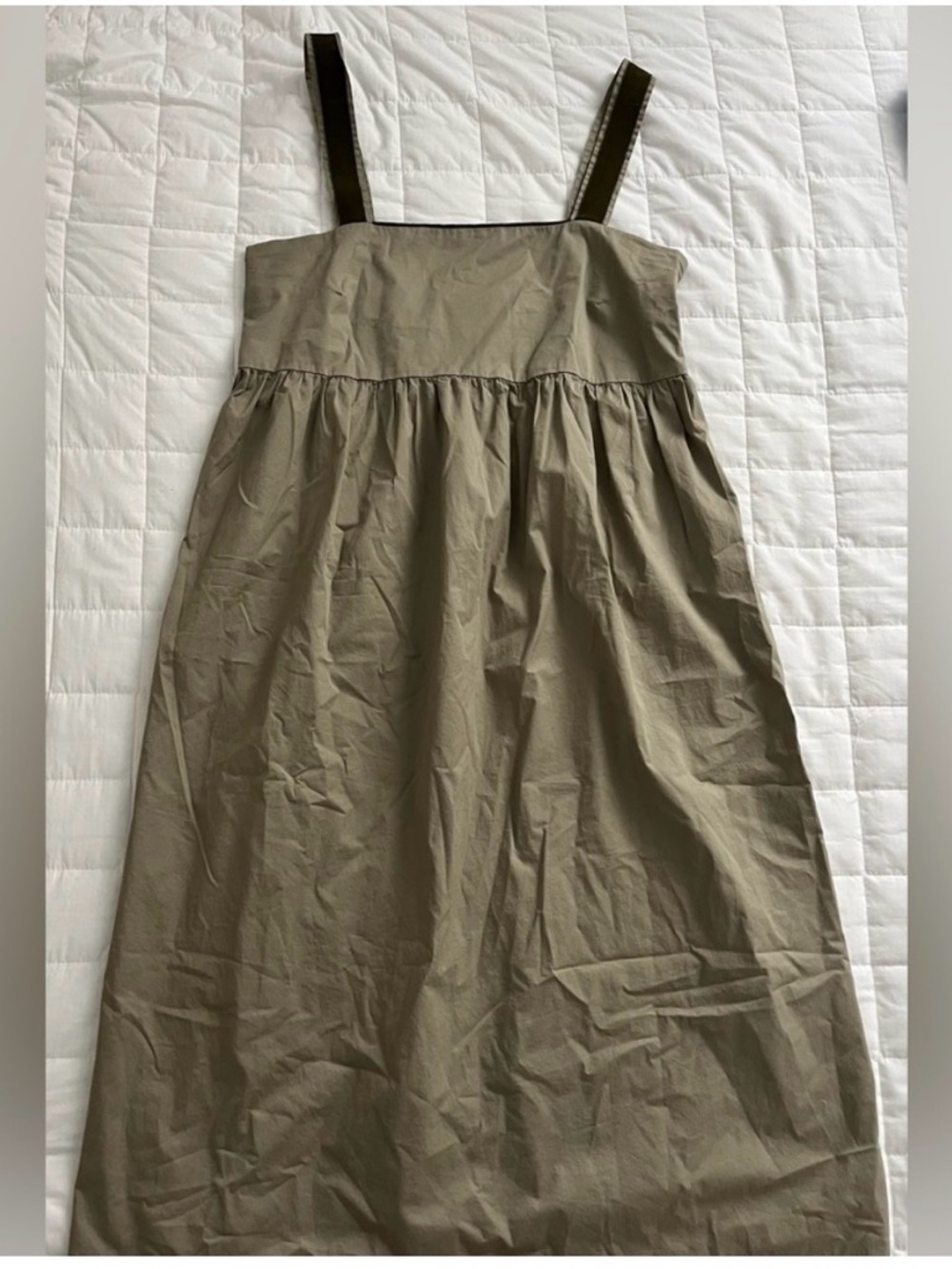 Hatch Collection Olive Green Maternity Midi Sundress Excellent Condition